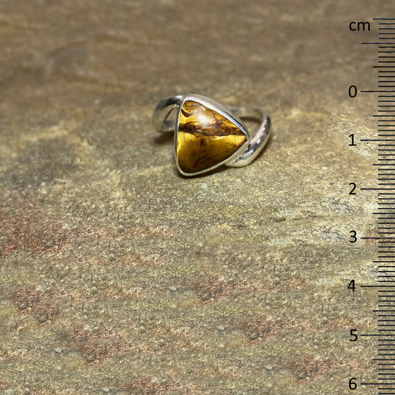 Triangle Marra Mamba Tigers Eye Ring- Size 8