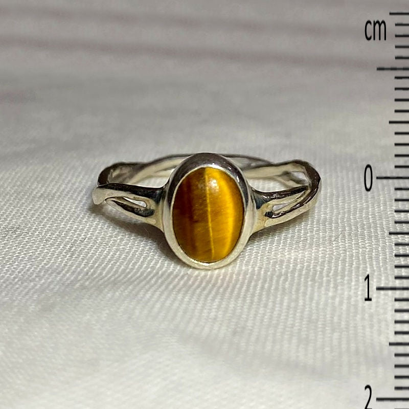 Oval Tigers Eye Ring- Size 7.5