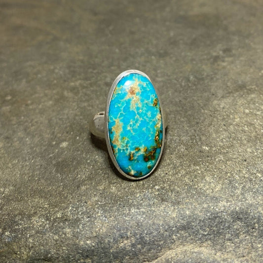 Oval Turquoise Ring- Size 8.5