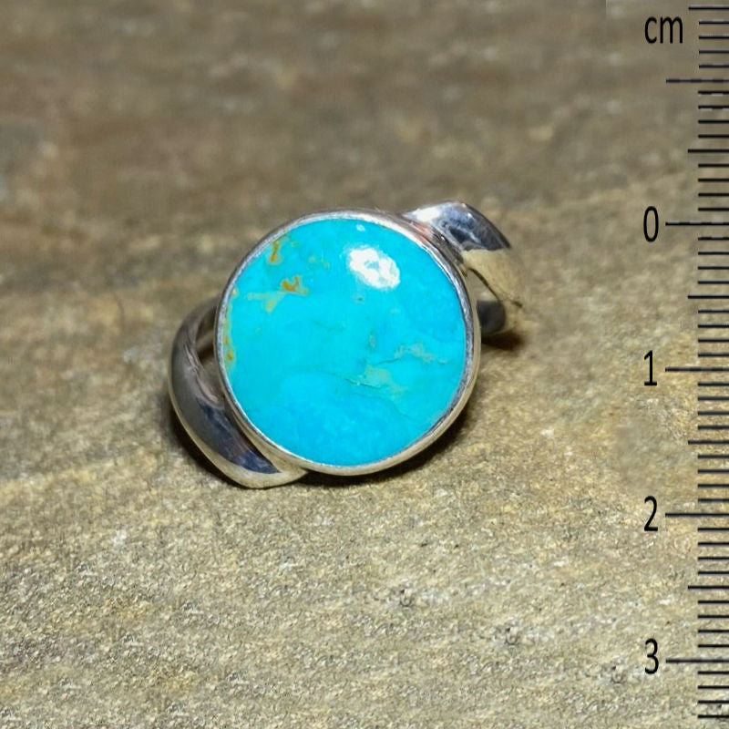 Round Turquoise Ring- Size 8