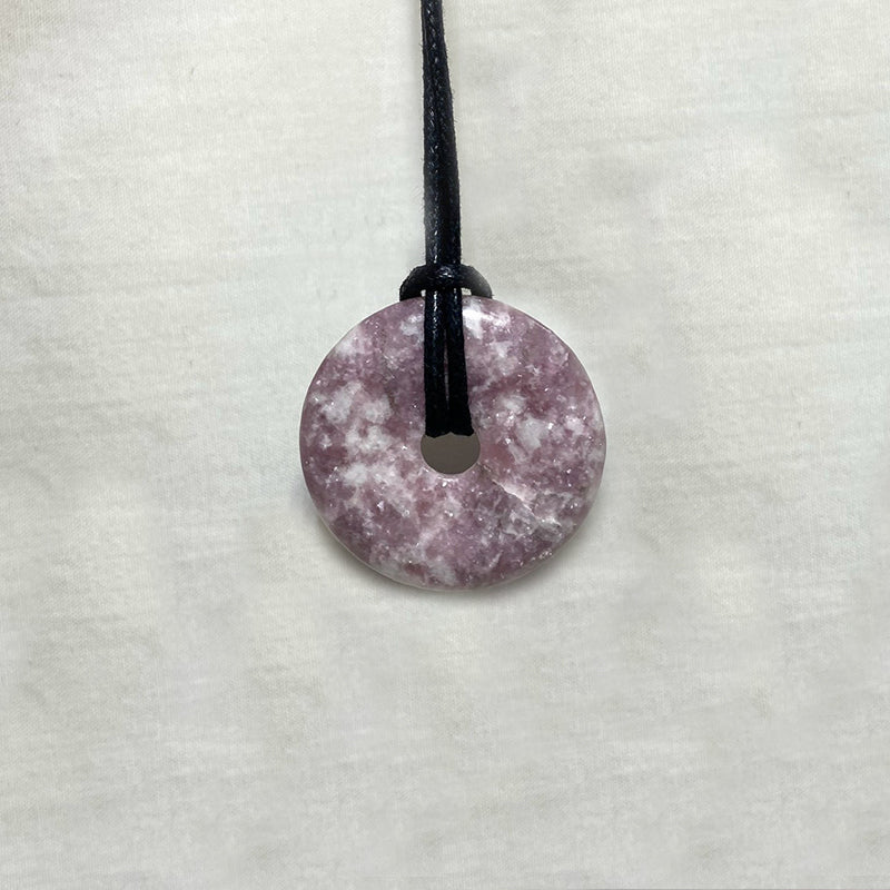 Adjustable Corded Round Lepidolite Necklace
