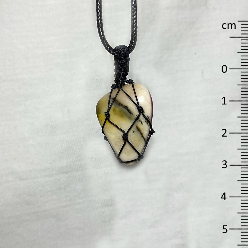 Adjustable Corded Tumbled Mookaite Jasper Necklace