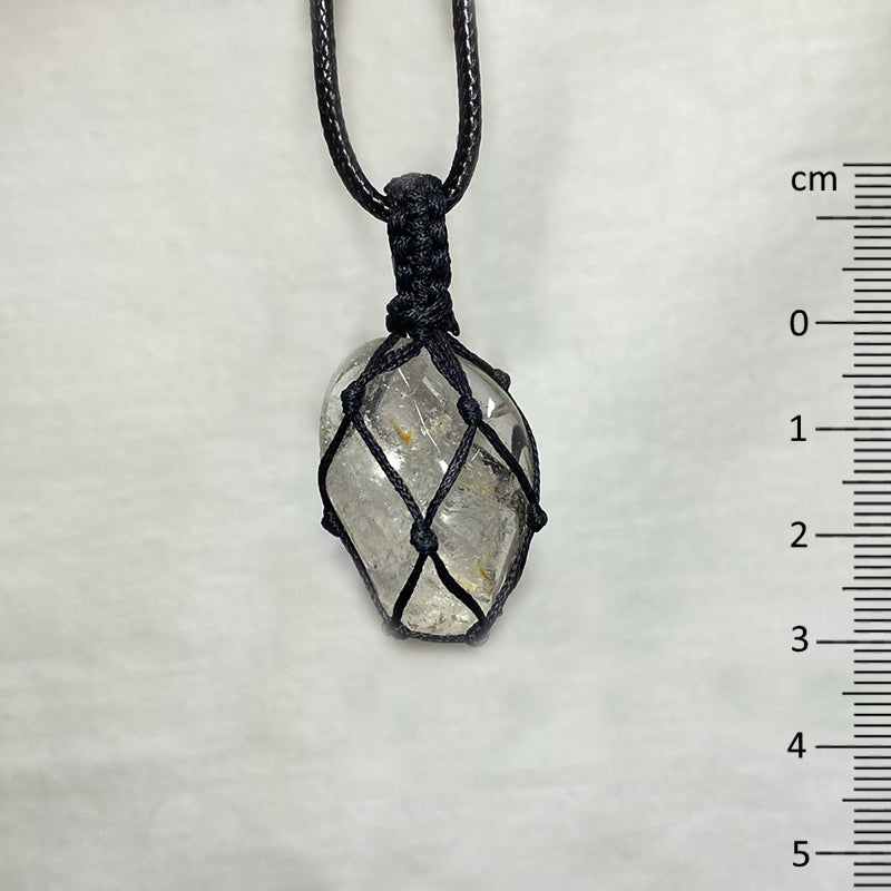 Adjustable Corded Tumbled Blue Topaz Necklace