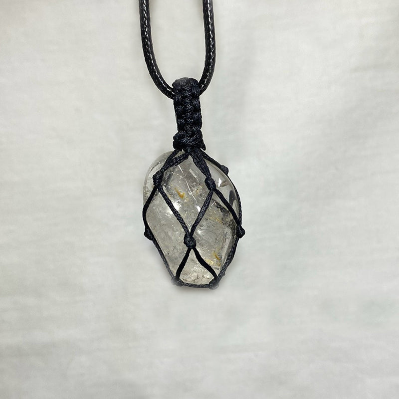 Adjustable Corded Tumbled Blue Topaz Necklace