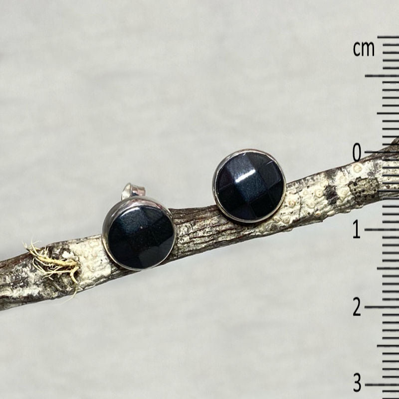 Faceted Hematite Stud Earrings