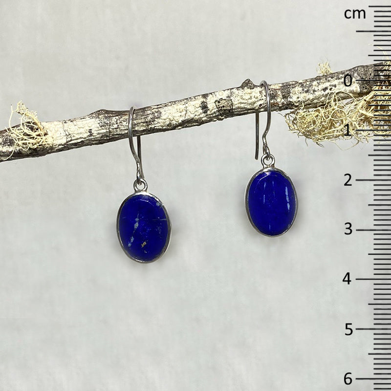 Oval Faceted Lapis Lazuli Earrings