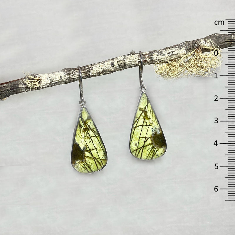 Teardrop Green Opal Earrings