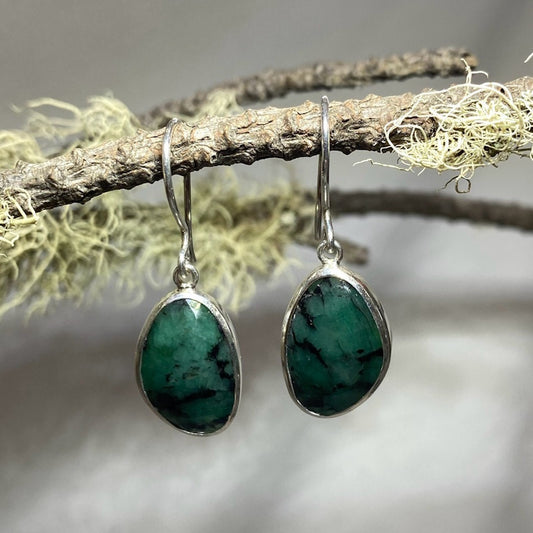 Freeform Emerald Earrings
