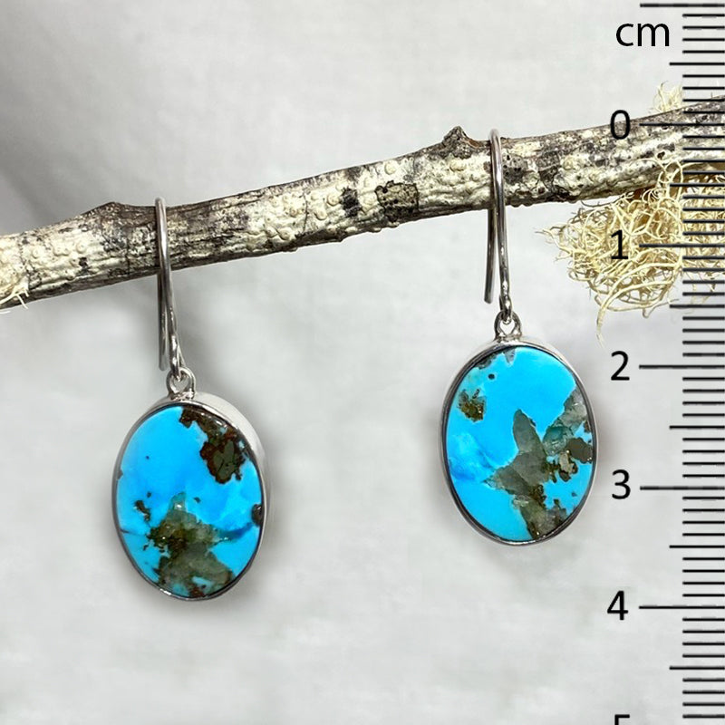 Oval Kingman Turquoise Earrings