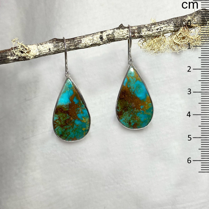 Teardrop Kingman Mine Turquoise Earrings