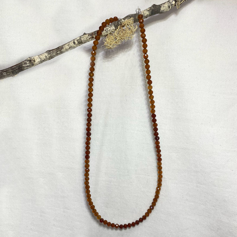 Faceted Beaded Hessonite Garnet Necklace