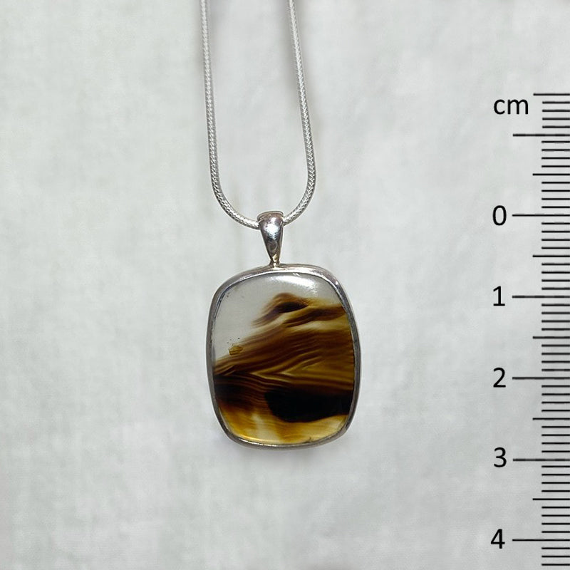 Square Montana Agate Pendant
