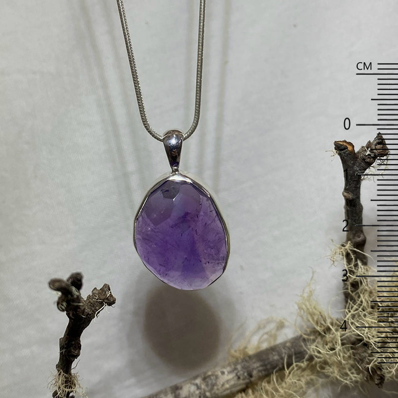 Freeform Faceted Amethyst Pendant