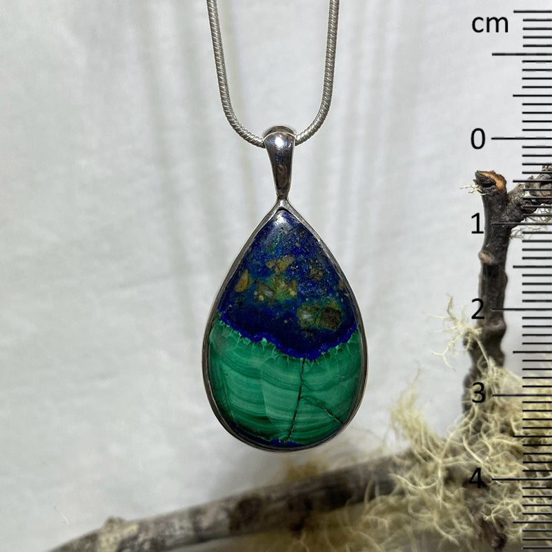 Azurite & Malachite Small Teardrop Pendant