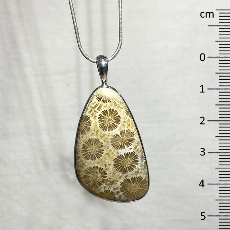 Freeform Fossil Coral Pendant