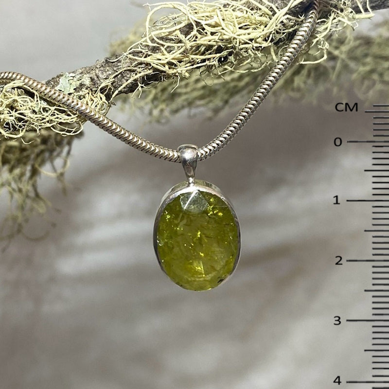 Oval Faceted Grossular Garnet Pendant