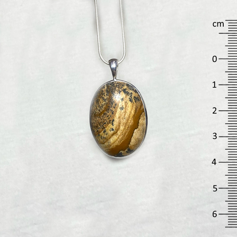 Oval Picture Jasper Pendant