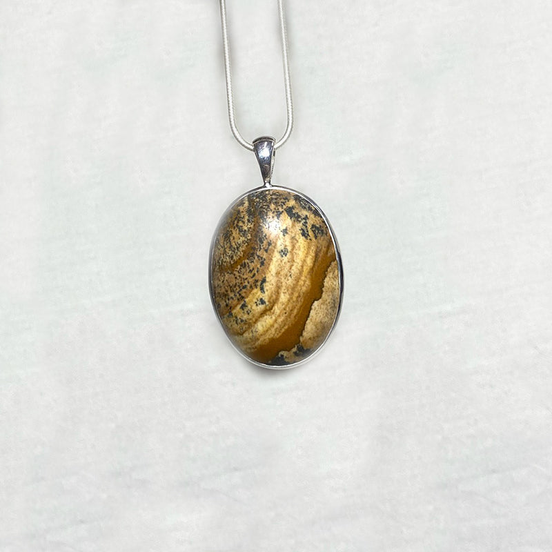 Oval Picture Jasper Pendant