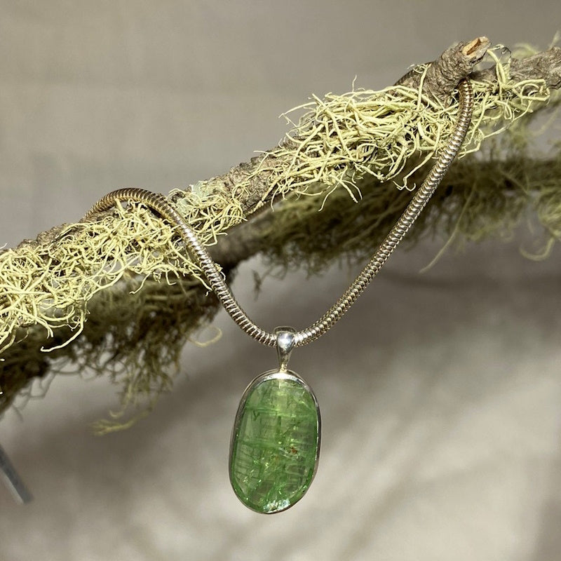 Oval Green Kyanite Pendant
