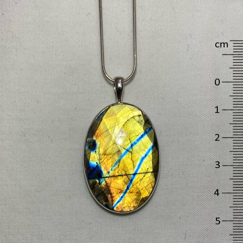 Faceted Oval Labradorite Pendant