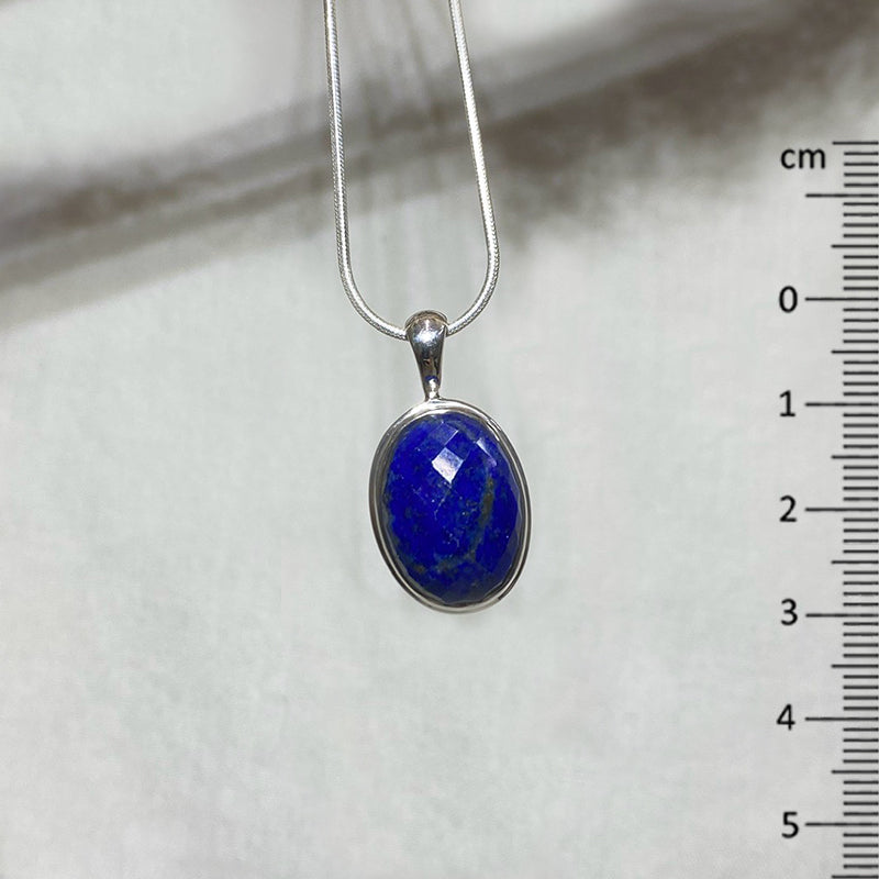Oval Faceted Lapis Lazuli Pendant