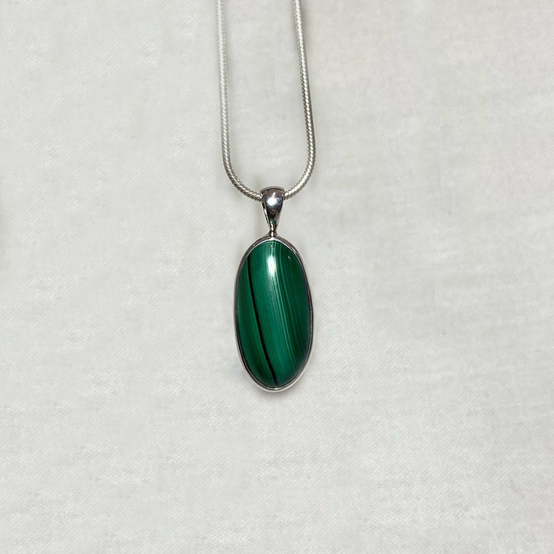 Oval Malachite Pendant