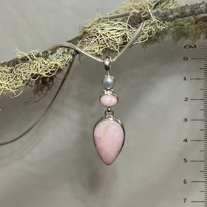 Combination Pearl Pink Opal Pendant