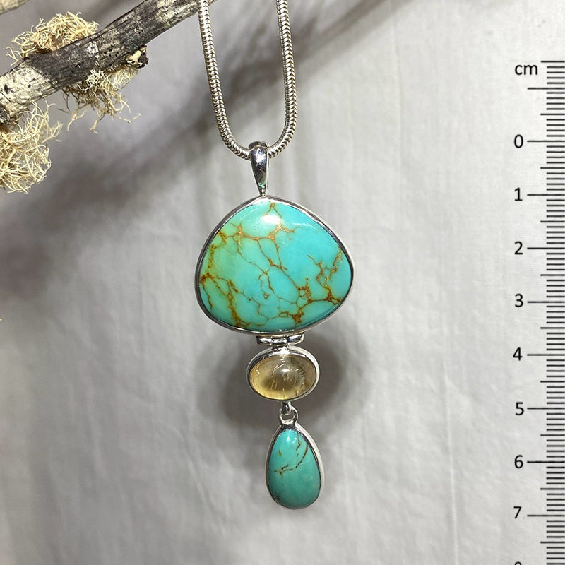 Combination Turquoise & Citrine Pendant