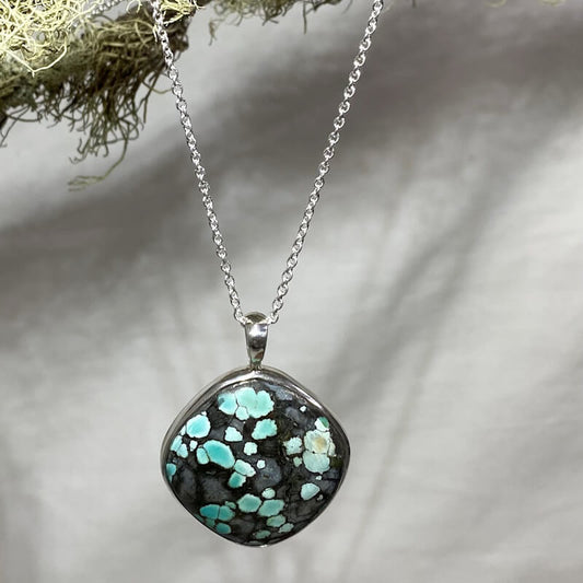 Diamond Shaped Tibetan Turquoise Pendant