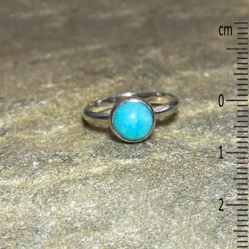 Round Amazonite Ring- Size 8
