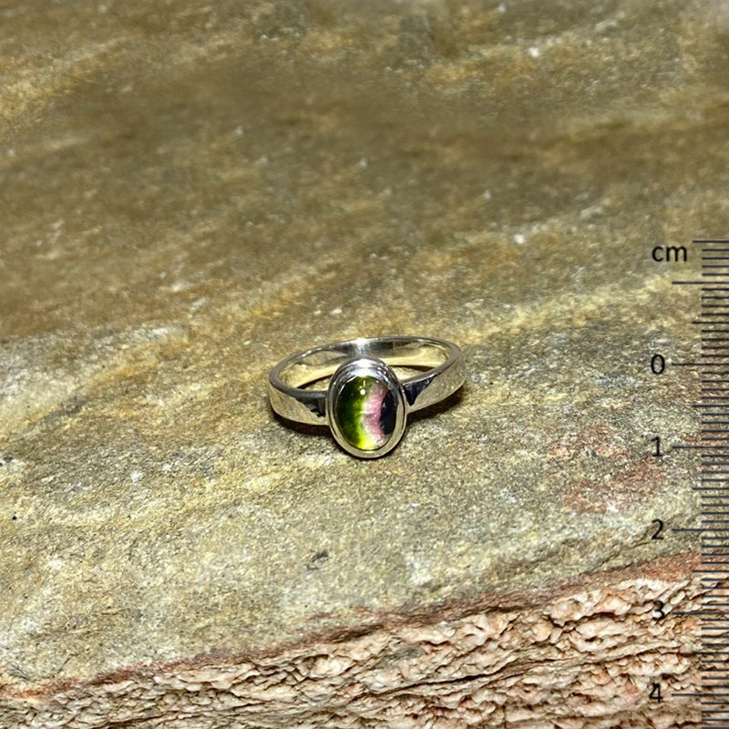 Oval Watermelon Tourmaline Ring- Size 6