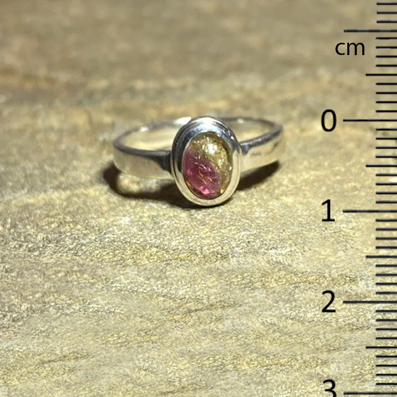 Oval Watermelon Tourmaline Ring- Size 6