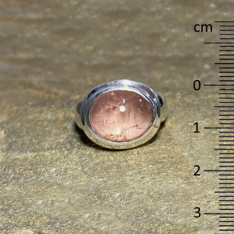 Oval Pink Tourmaline Ring- Size 8.5