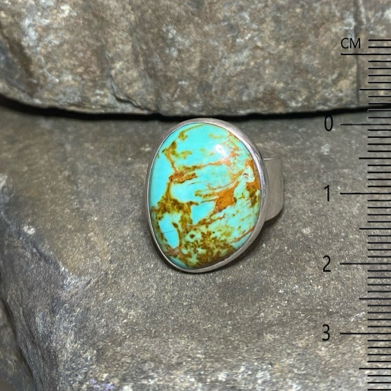 Round Turquoise Ring- Size 7.5