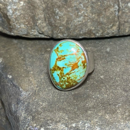 Round Turquoise Ring- Size 7.5