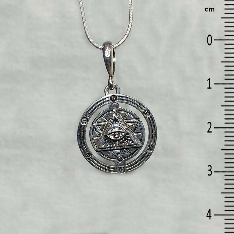 Reversible Sterling Silver All Seeing Eye / Pentagram Pendant