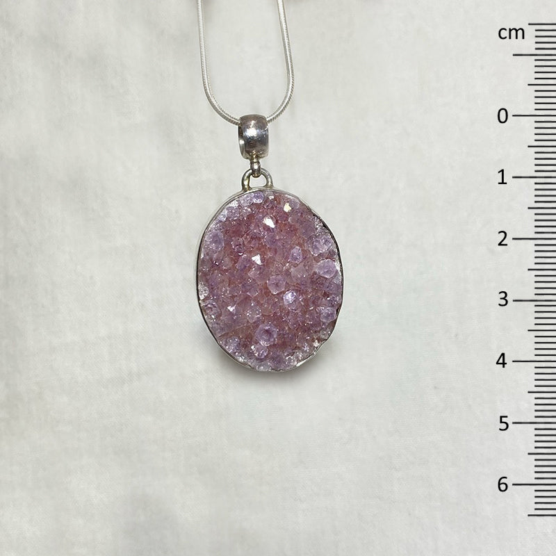Oval Amethyst Druzy Pendant