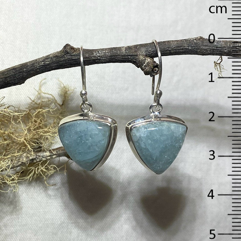 Triangle Aquamarine Earrings