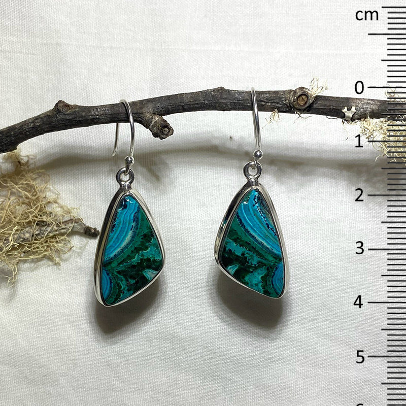 Freeform Chrysocolla & Malachite Earrings