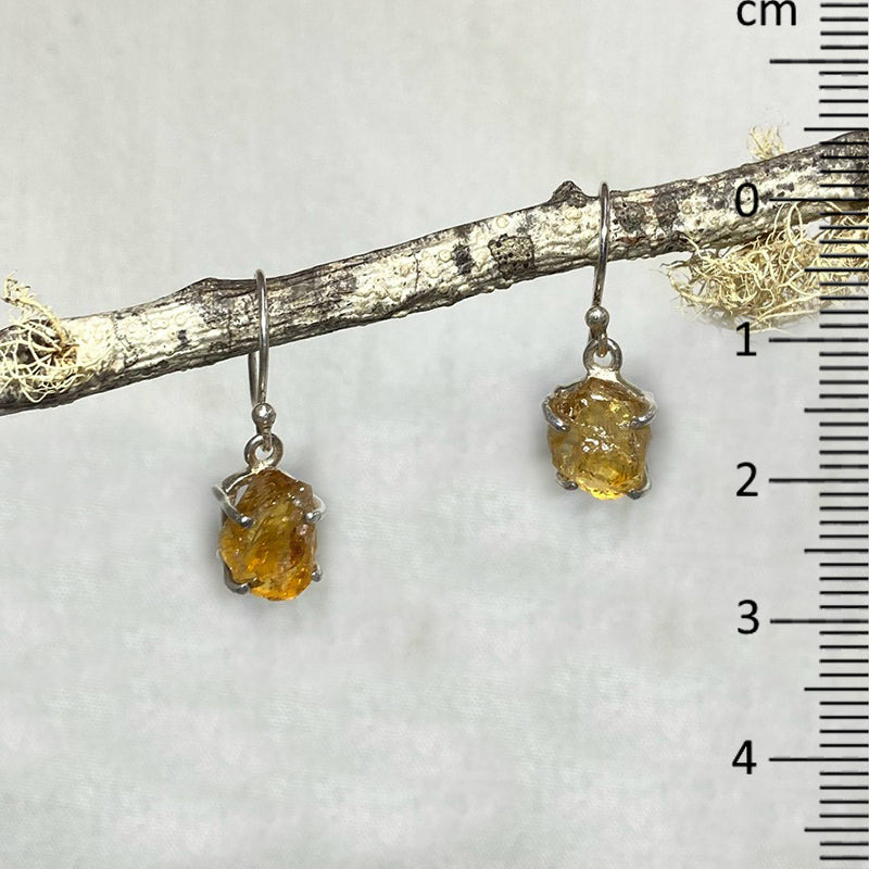 Freeform Raw Citrine Earrings
