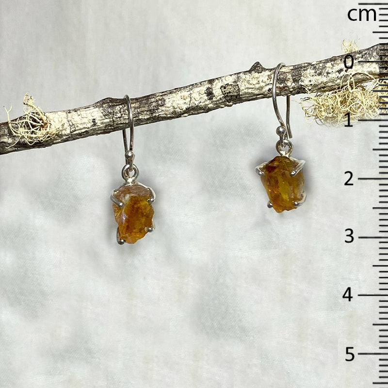 Freeform Raw Citrine Earrings