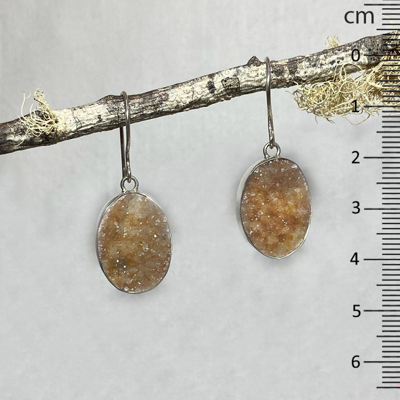 Oval Druzy Earrings