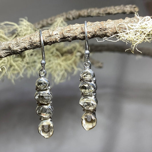 Long Herkimer Diamond Earrings