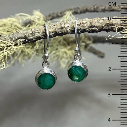 Round Emerald Earrings