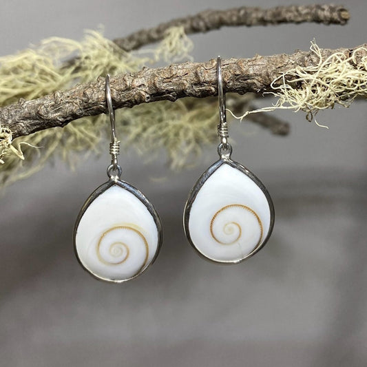 Teardrop Swirl Shell Earrings