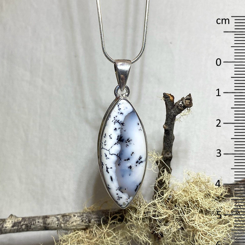 Leaf Shaped Dendritic Opal Pendant