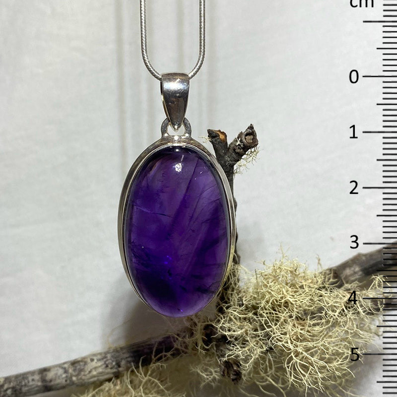 Long Oval Amethyst Pendant