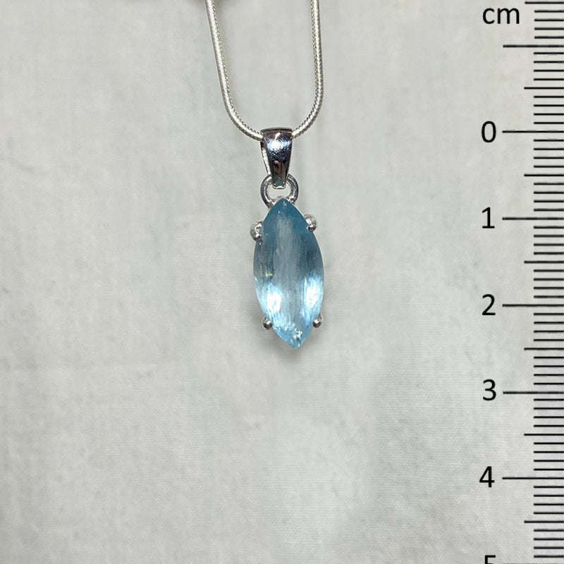 Faceted Marquese Aquamarine Pendant
