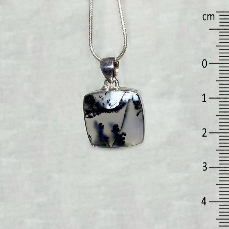 Square Dendritic Opal Pendant
