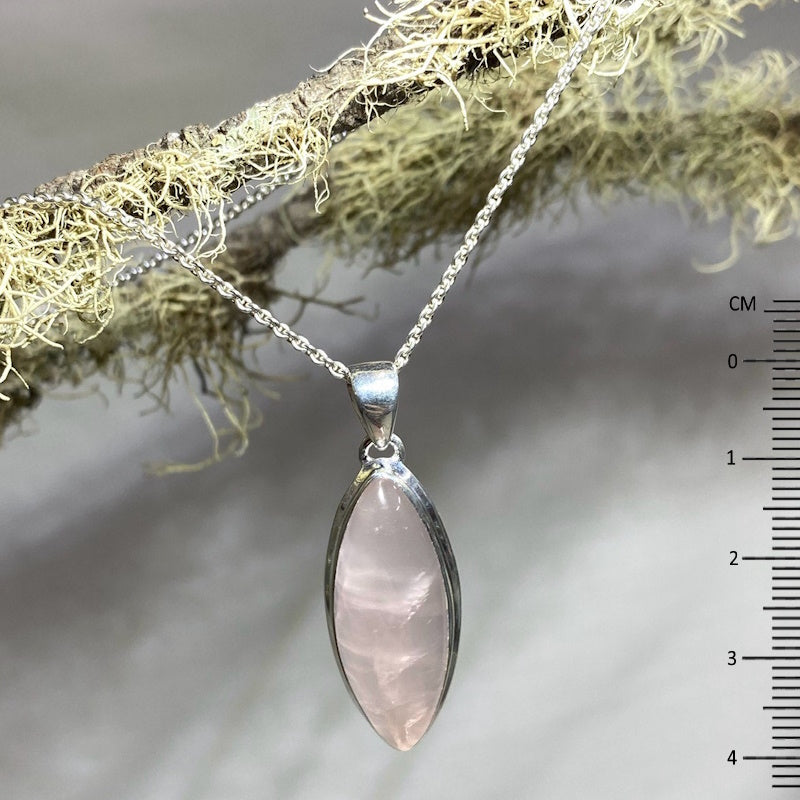 Diamond Shaped Rose Quartz Pendant